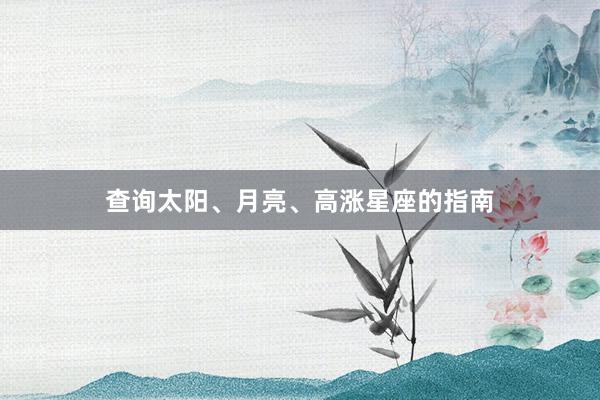 查询太阳、月亮、高涨星座的指南