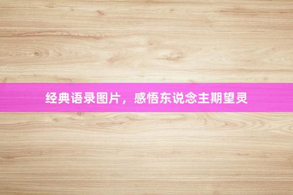 经典语录图片，感悟东说念主期望灵