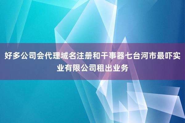 好多公司会代理域名注册和干事器七台河市最吓实业有限公司租出业务